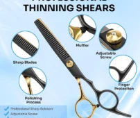 15 Pcs Professional Hair Cutting Scissors Shears Kit 4 202x170