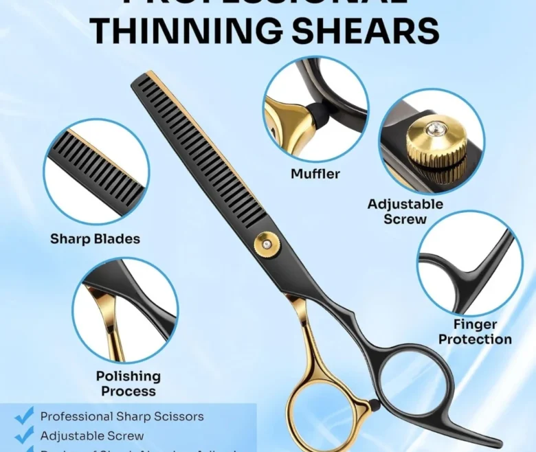 15 Pcs Professional Hair Cutting Scissors Shears Kit 4 780x658